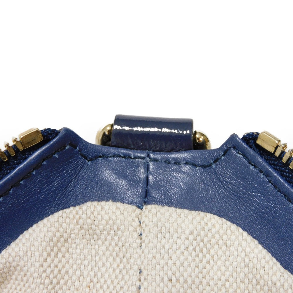 GUCCI Shoulder Bag 326706 Patent leather Navy Patent Tassel ChainShoulder Interlocking G Soho Chain Bag Women Used Authentic