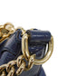 GUCCI Shoulder Bag 326706 Patent leather Navy Patent Tassel ChainShoulder Interlocking G Soho Chain Bag Women Used Authentic