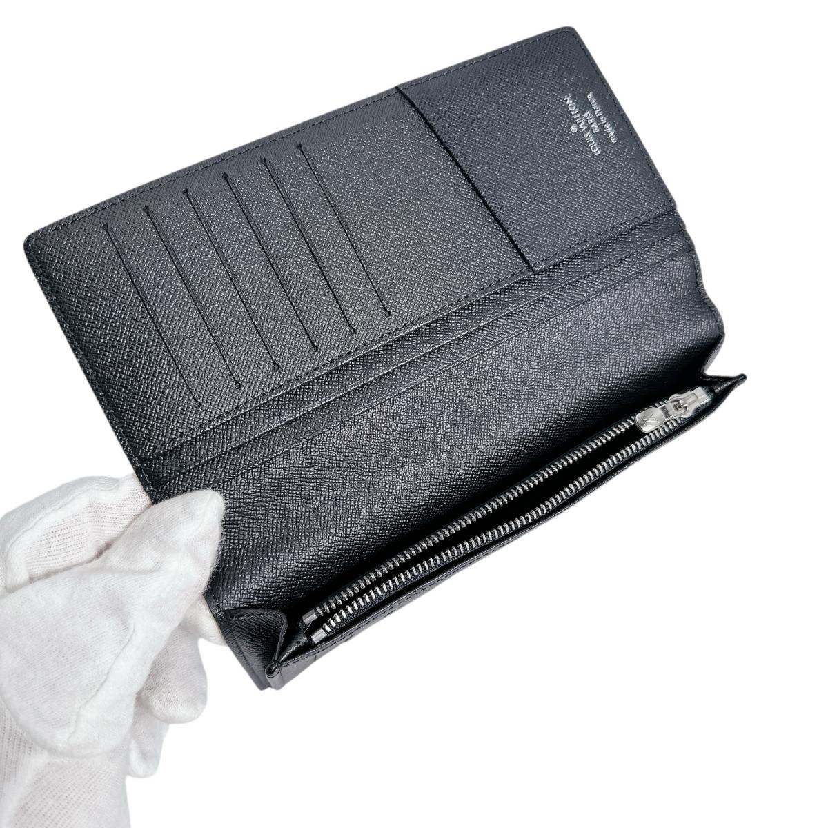 LOUIS VUITTON Long Wallet Purse N62665 Damier Grafitto Canvas Black x gray Damier Grafitte Portefeuille Blaza