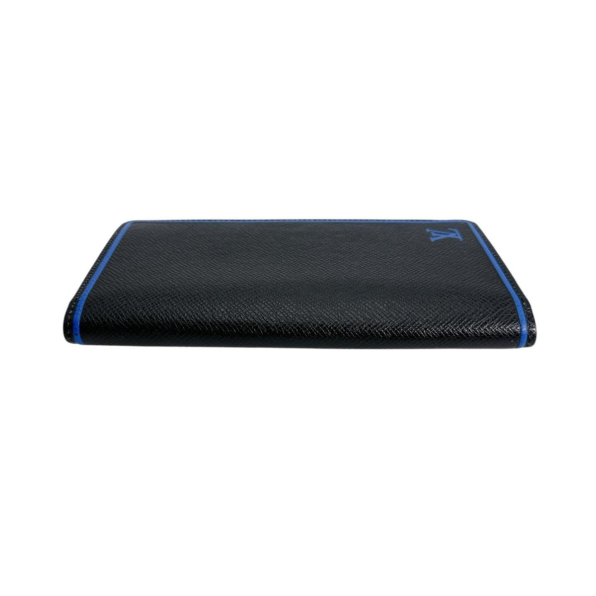 LOUIS VUITTON Long Wallet Purse M63300 Taiga Blue x black Eclipse Portefeuille Blaza