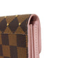 LOUIS VUITTON Long Wallet Purse N60249 Damier canvas x grain leather (embossed) Rose valerine Brown Gold Pink New Bifold Wallet Damier Studs Portefeuille Sarah Women Used Authentic