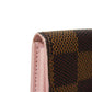 LOUIS VUITTON Long Wallet Purse N60249 Damier canvas x grain leather (embossed) Rose valerine Brown Gold Pink New Bifold Wallet Damier Studs Portefeuille Sarah Women Used Authentic
