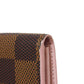 LOUIS VUITTON Long Wallet Purse N60249 Damier canvas x grain leather (embossed) Rose valerine Brown Gold Pink New Bifold Wallet Damier Studs Portefeuille Sarah Women Used Authentic