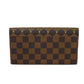 LOUIS VUITTON Long Wallet Purse N60249 Damier canvas x grain leather (embossed) Rose valerine Brown Gold Pink New Bifold Wallet Damier Studs Portefeuille Sarah Women Used Authentic