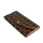 LOUIS VUITTON Long Wallet Purse N60249 Damier canvas x grain leather (embossed) Rose valerine Brown Gold Pink New Bifold Wallet Damier Studs Portefeuille Sarah Women Used Authentic