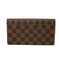 LOUIS VUITTON Long Wallet Purse N60249 Damier canvas x grain leather (embossed) Rose valerine New Brown Gold Pink Bifold Wallet Damier Studs Portefeuille Sarah Women Used Authentic