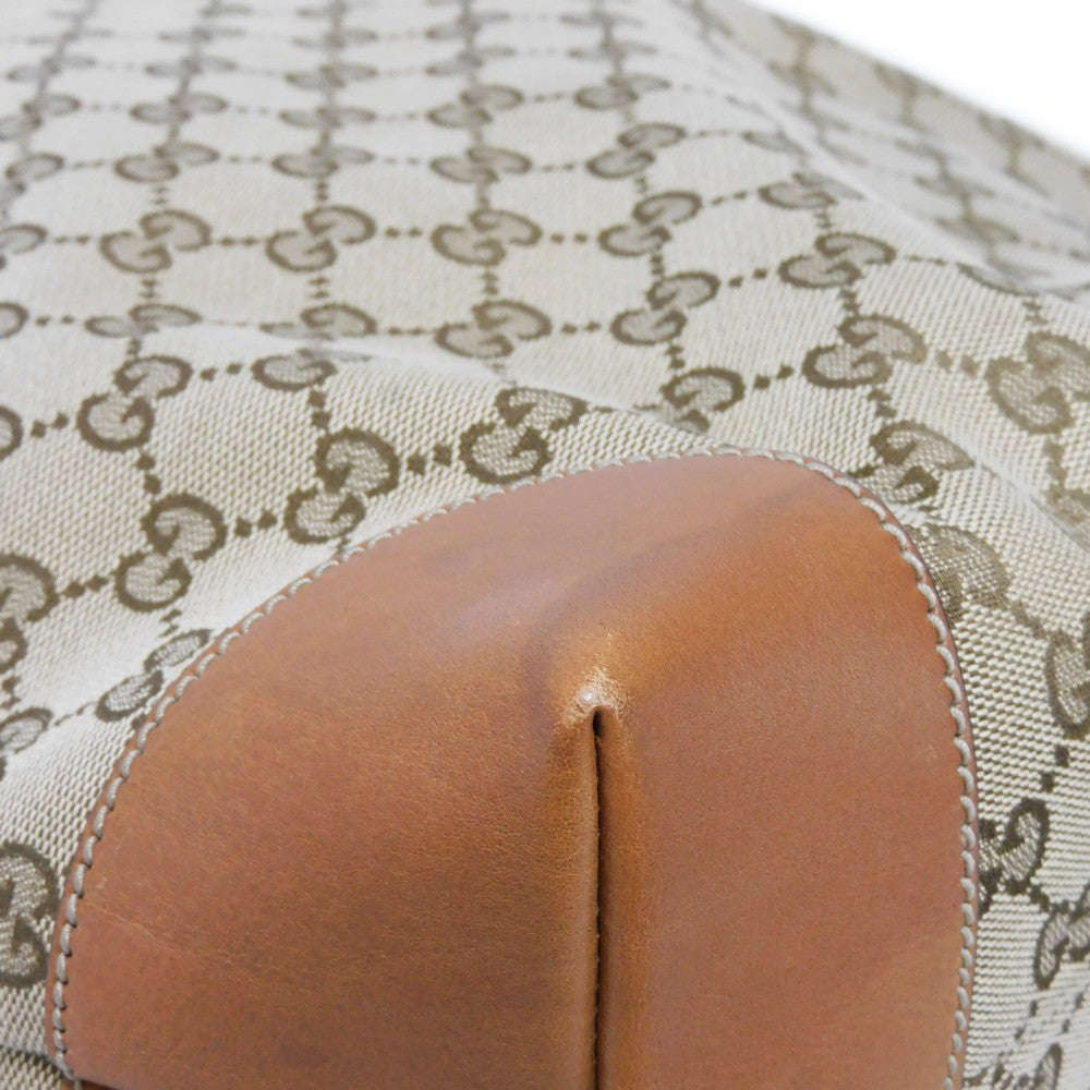 GUCCI Tote Bag 247237 GG canvas x calf leather beige Brown Bucket GG canvas Interlocking G tote Women Used Authentic