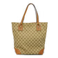 GUCCI Tote Bag 247237 GG canvas x calf leather beige Brown Bucket GG canvas Interlocking G tote Women Used Authentic