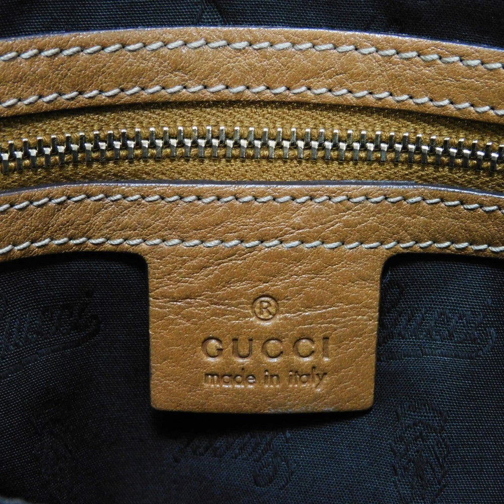 GUCCI Tote Bag 247237 GG canvas x calf leather beige Brown Bucket GG canvas Interlocking G tote Women Used Authentic