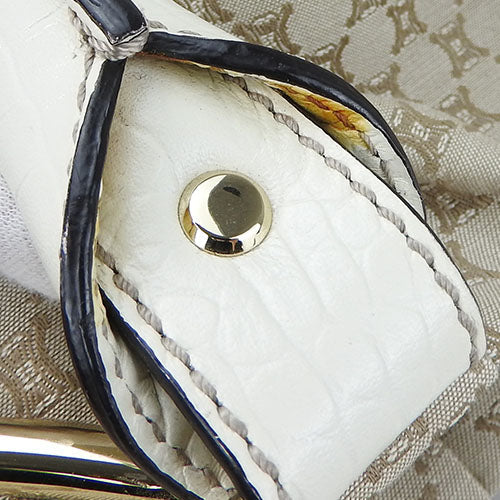 CELINE Handbag 162712BLN.02BE Canvas, Leather beige Pillow small Women Used Authentic