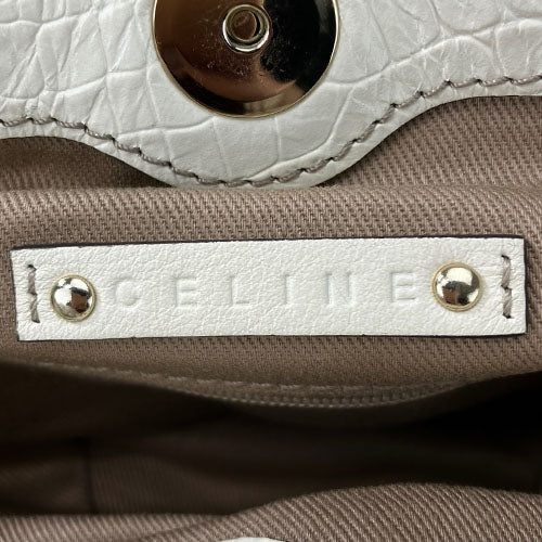 CELINE Handbag 162712BLN.02BE Canvas, Leather beige Pillow small Women Used Authentic