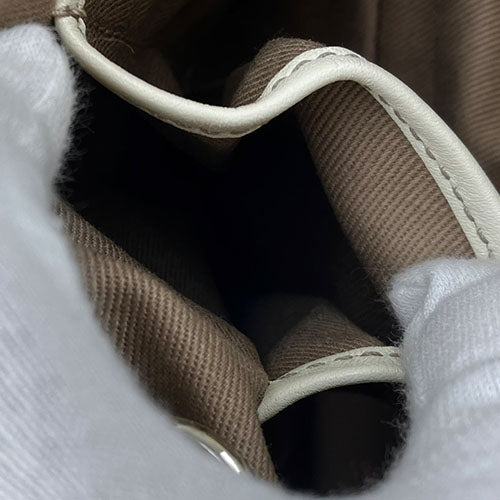 CELINE Handbag 162712BLN.02BE Canvas, Leather beige Pillow small Women Used Authentic