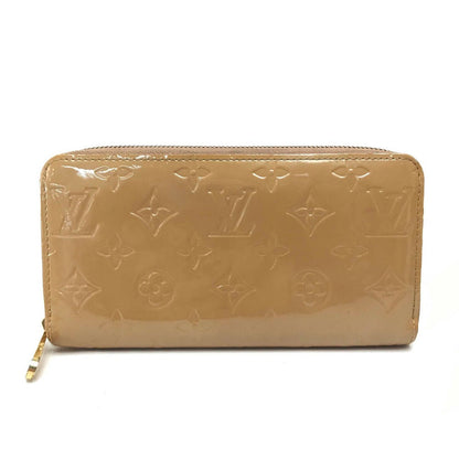 LOUIS VUITTON Long Wallet Purse M91470 Patent leather beige Vernis Zippy wallet Women Used Authentic