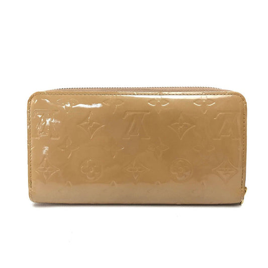 LOUIS VUITTON Long Wallet Purse M91470 Patent leather beige Vernis Zippy wallet Women Used Authentic