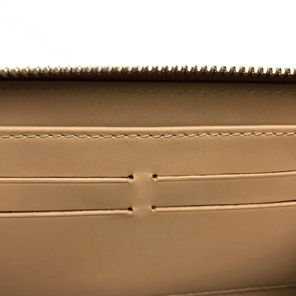 LOUIS VUITTON Long Wallet Purse M91470 Patent leather beige Vernis Zippy wallet Women Used Authentic