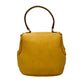DIOR Top Handle Handbag Yellow Leather CD Metal Logo
