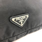 PRADA Clutch bag Nylon black Triangular plate