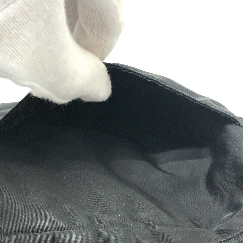 PRADA Clutch bag Nylon black Triangular plate