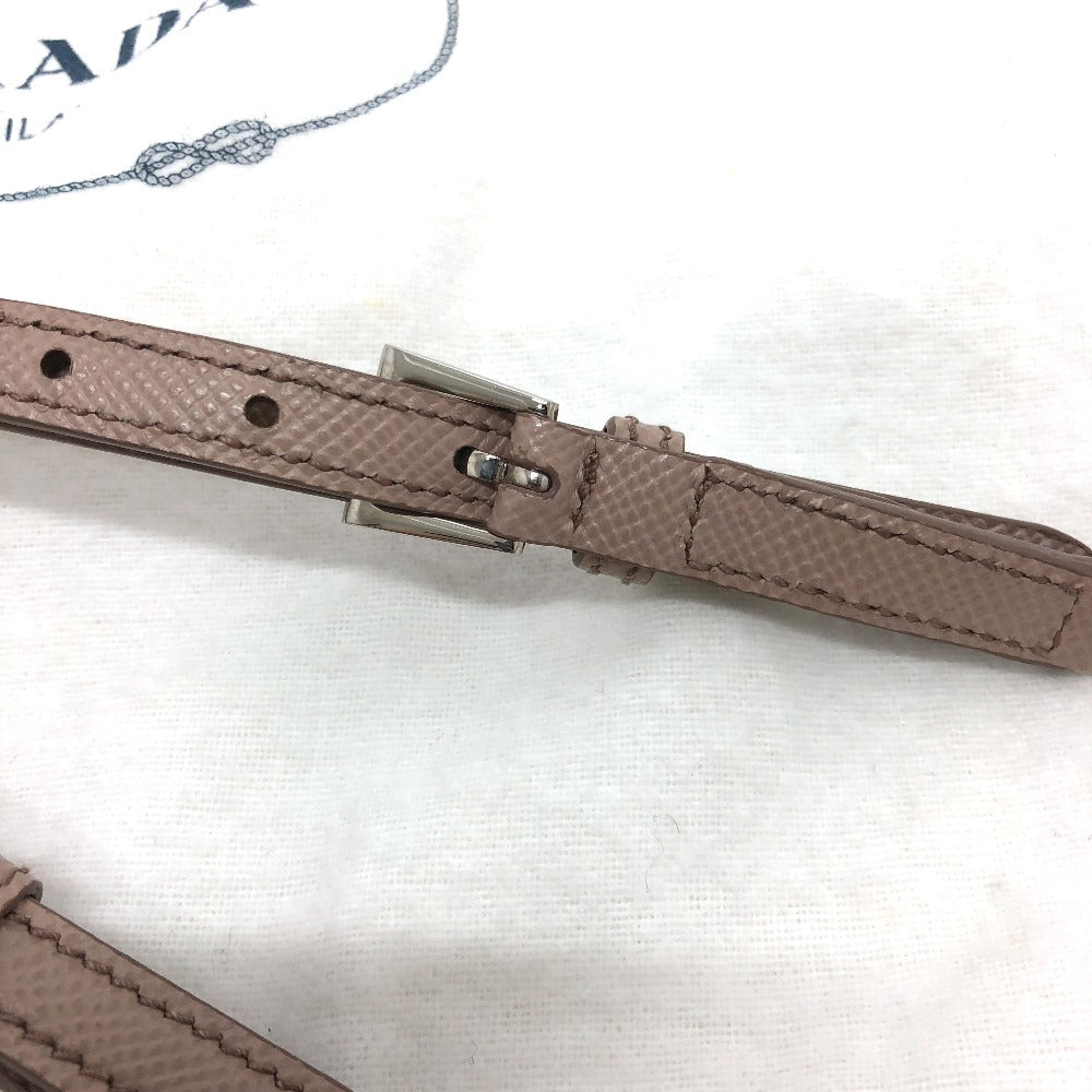 PRADA Shoulder Bag BT955X Safiano leather beige logo/shoulder ChainShoulder