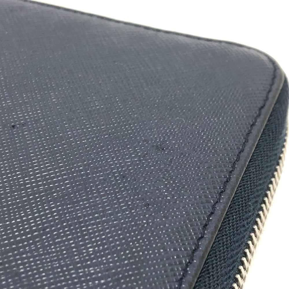 PRADA Long Wallet Purse 2ML188 Safiano leather blue logo unisex(Unisex) Used Authentic