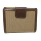 PRADA Trifold wallet 1MH523 Jacquard Brown ribbon logo Women Used Authentic