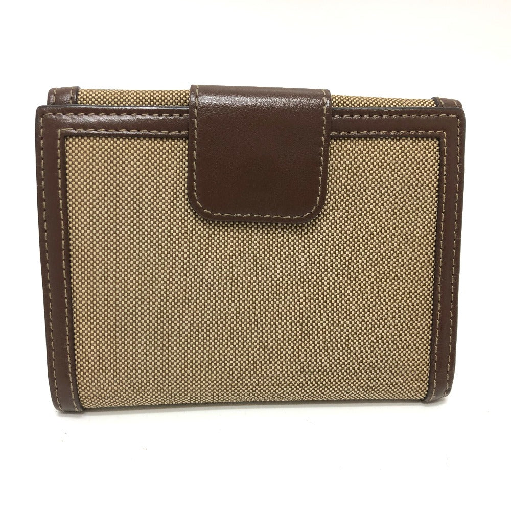 PRADA Trifold wallet 1MH523 Jacquard Brown ribbon logo Women Used Authentic