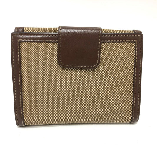 PRADA Trifold wallet 1MH523 Jacquard Brown ribbon logo Women Used Authentic