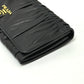 PRADA Long Wallet Purse 1M1132 leather black logo Gathered Women Used Authentic