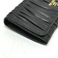 PRADA Long Wallet Purse 1M1132 leather black logo Gathered Women Used Authentic