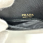 PRADA Coin case Safiano leather black logo robot charm
