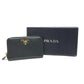 PRADA Long Wallet Purse 1ML157 leather black logo