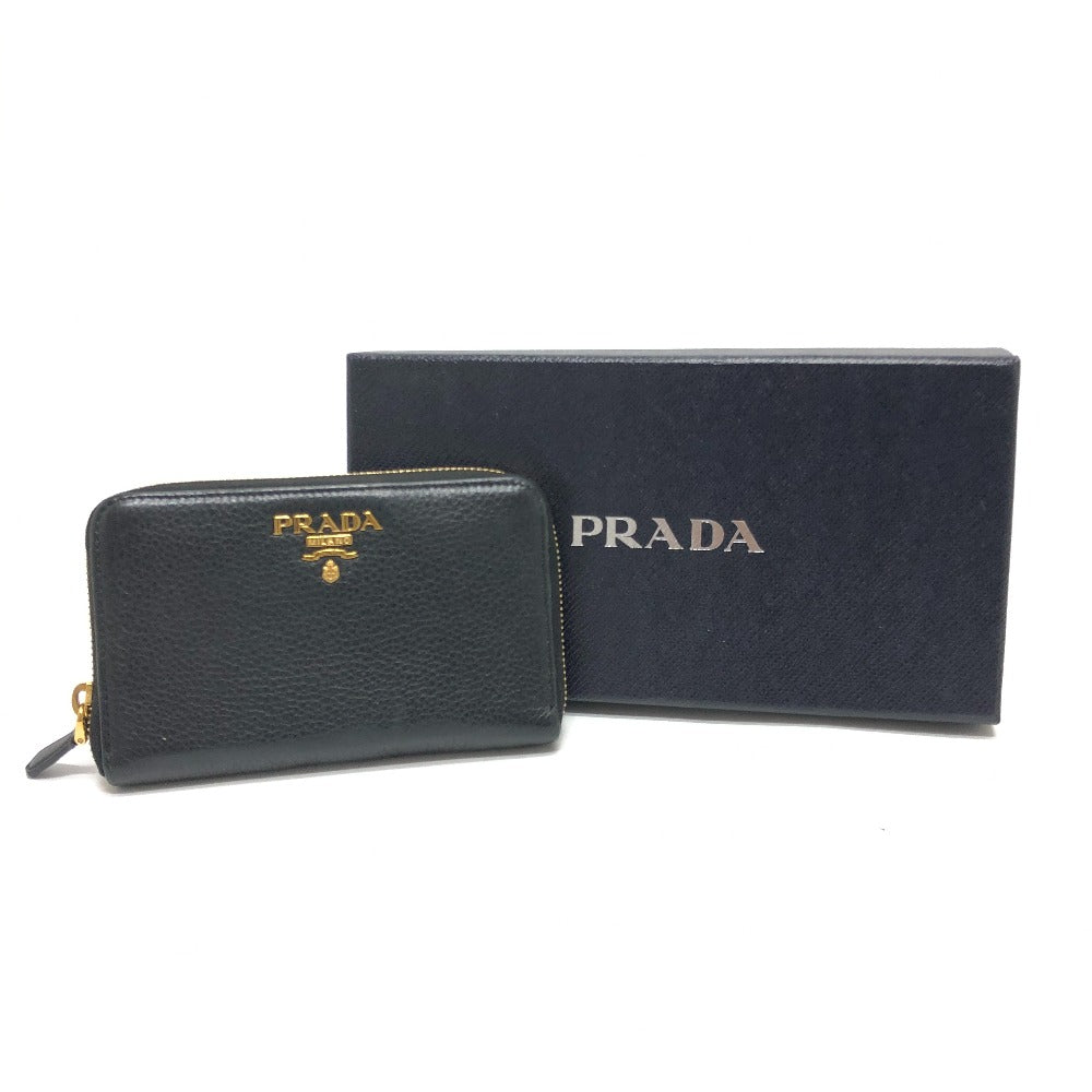 PRADA Long Wallet Purse 1ML157 leather black logo
