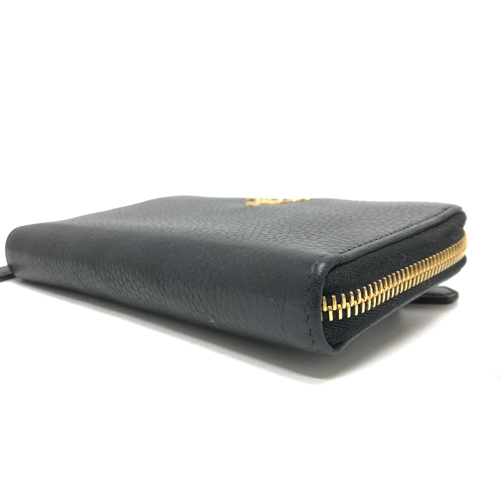 PRADA Long Wallet Purse 1ML157 leather black logo