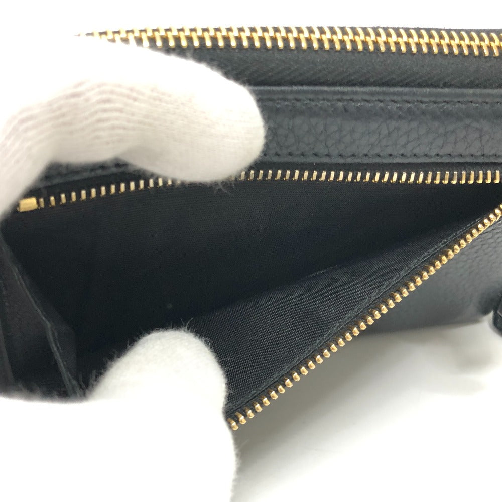 PRADA Long Wallet Purse 1ML157 leather black logo