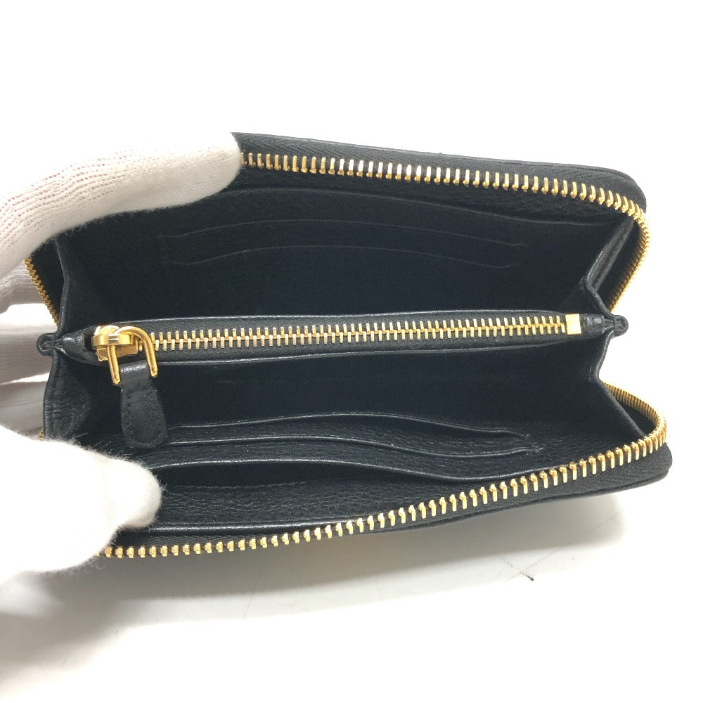 PRADA Long Wallet Purse 1ML157 leather black logo