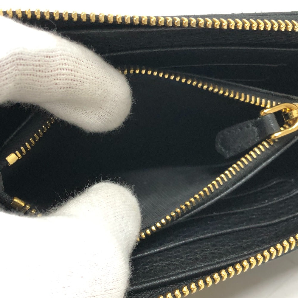 PRADA Long Wallet Purse 1ML157 leather black logo