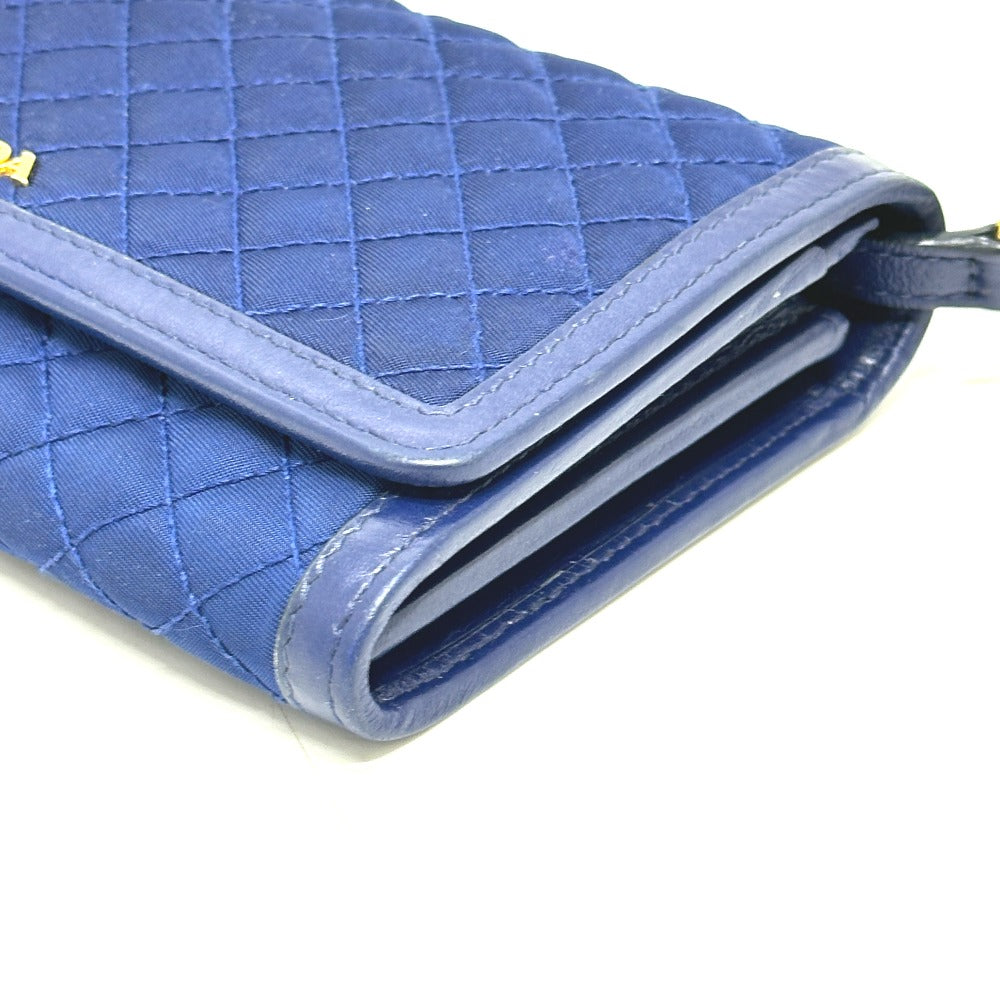 PRADA Shoulder Bag 1M1437 Nylon blue logo quilting Women Used Authentic