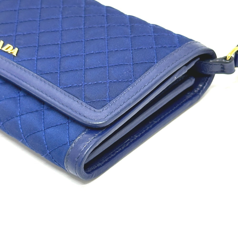PRADA Shoulder Bag 1M1437 Nylon blue logo quilting Women Used Authentic