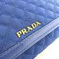 PRADA Shoulder Bag 1M1437 Nylon blue logo quilting Women Used Authentic