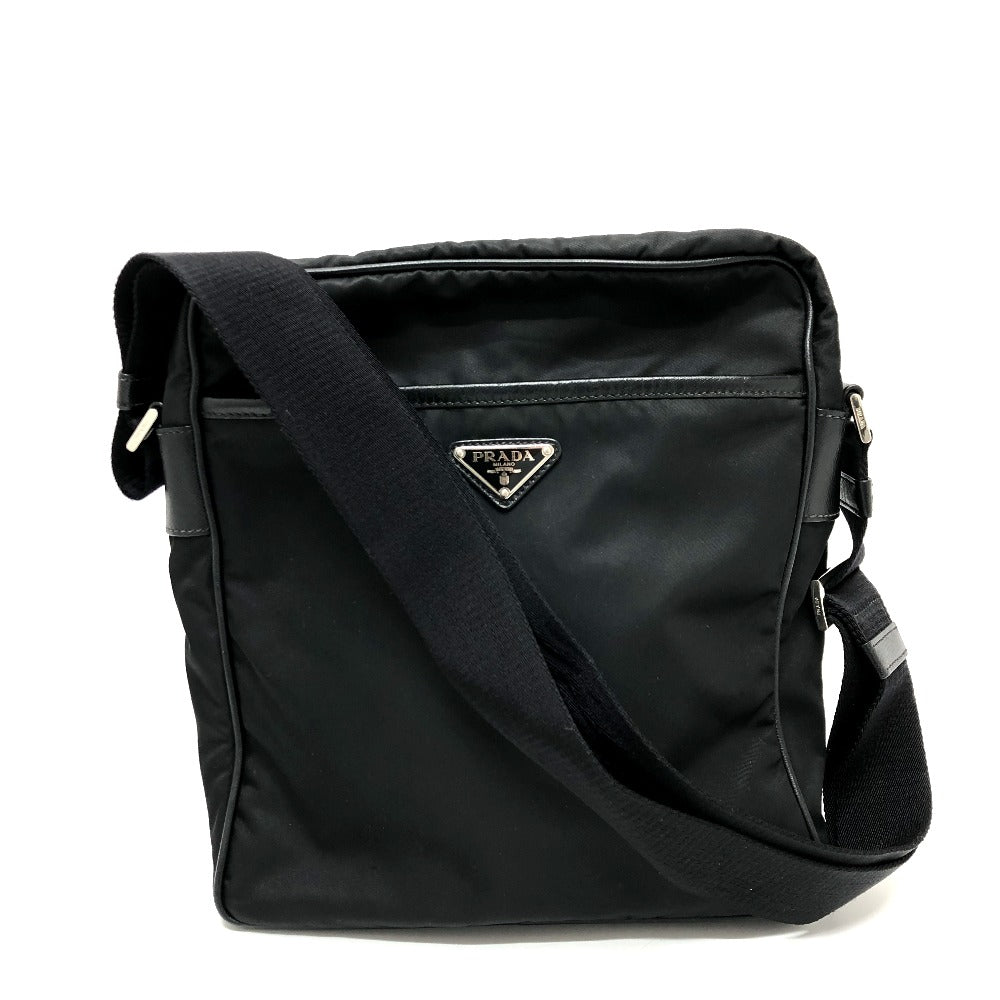PRADA Shoulder Bag 2VH002 Nylon black Renylon Triangle Logo Women Secondhand Authentic