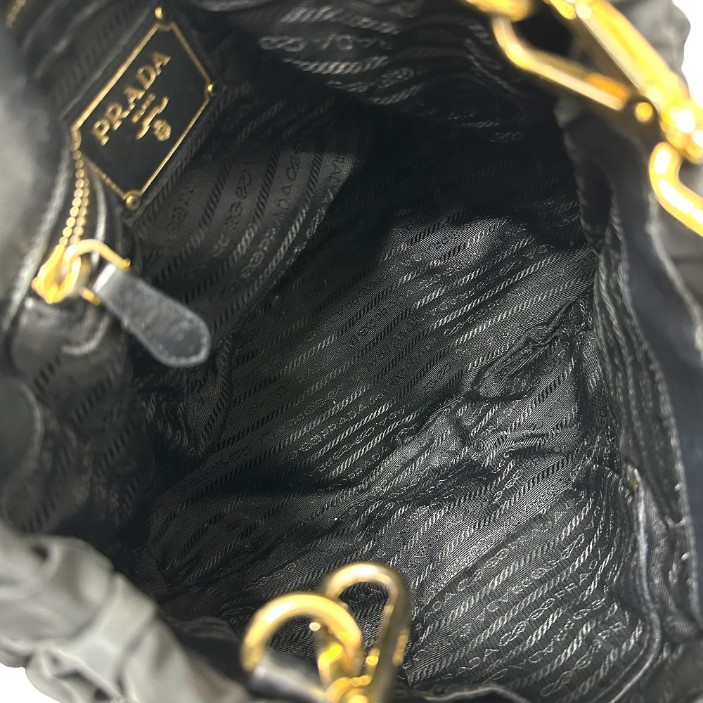 PRADA Tote Bag BN1788 Nylon / leather black Gathered Women Used Authentic