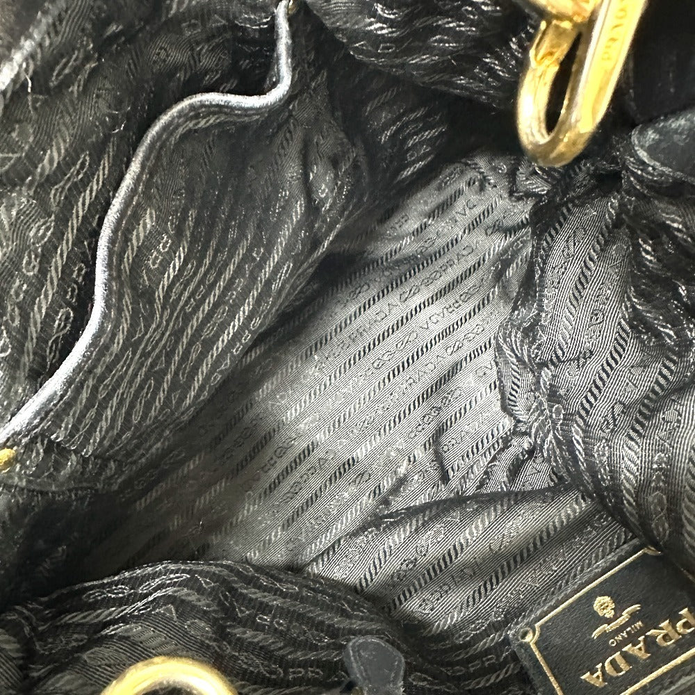 PRADA Tote Bag BN1788 Nylon / leather black Gathered Women Used Authentic