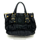 PRADA Tote Bag BN1788 Nylon / leather black Gathered Women Used Authentic