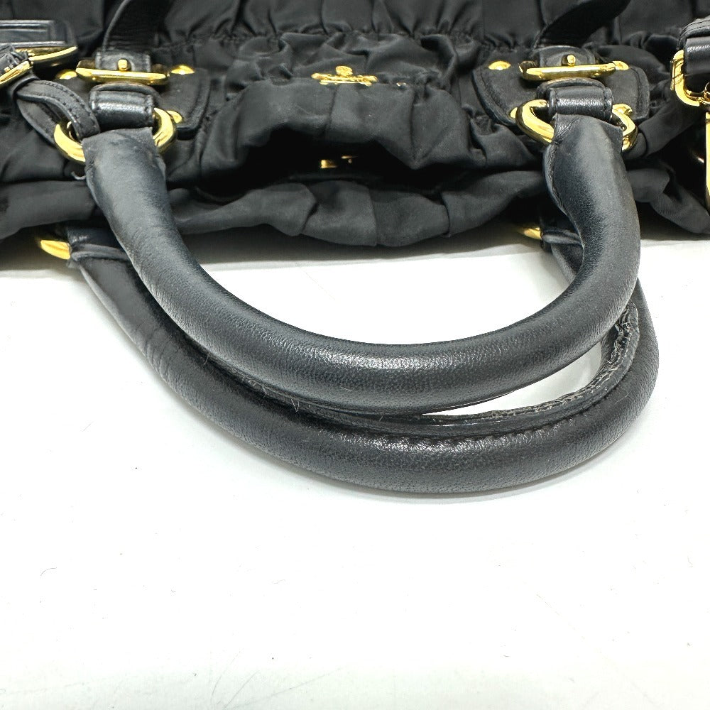 PRADA Tote Bag BN1788 Nylon / leather black Gathered Women Used Authentic