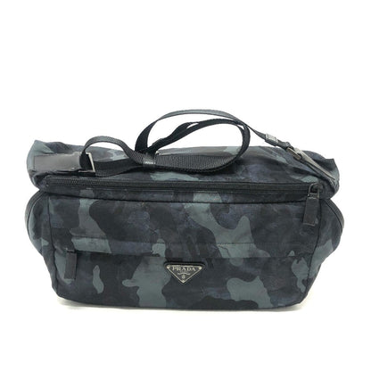PRADA Sling bag 2VH991 Nylon blue Triangle logo camouflage