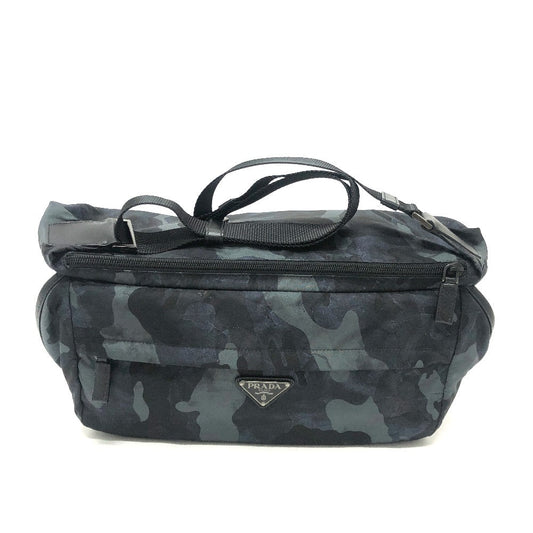 PRADA Sling bag 2VH991 Nylon blue Triangle logo camouflage