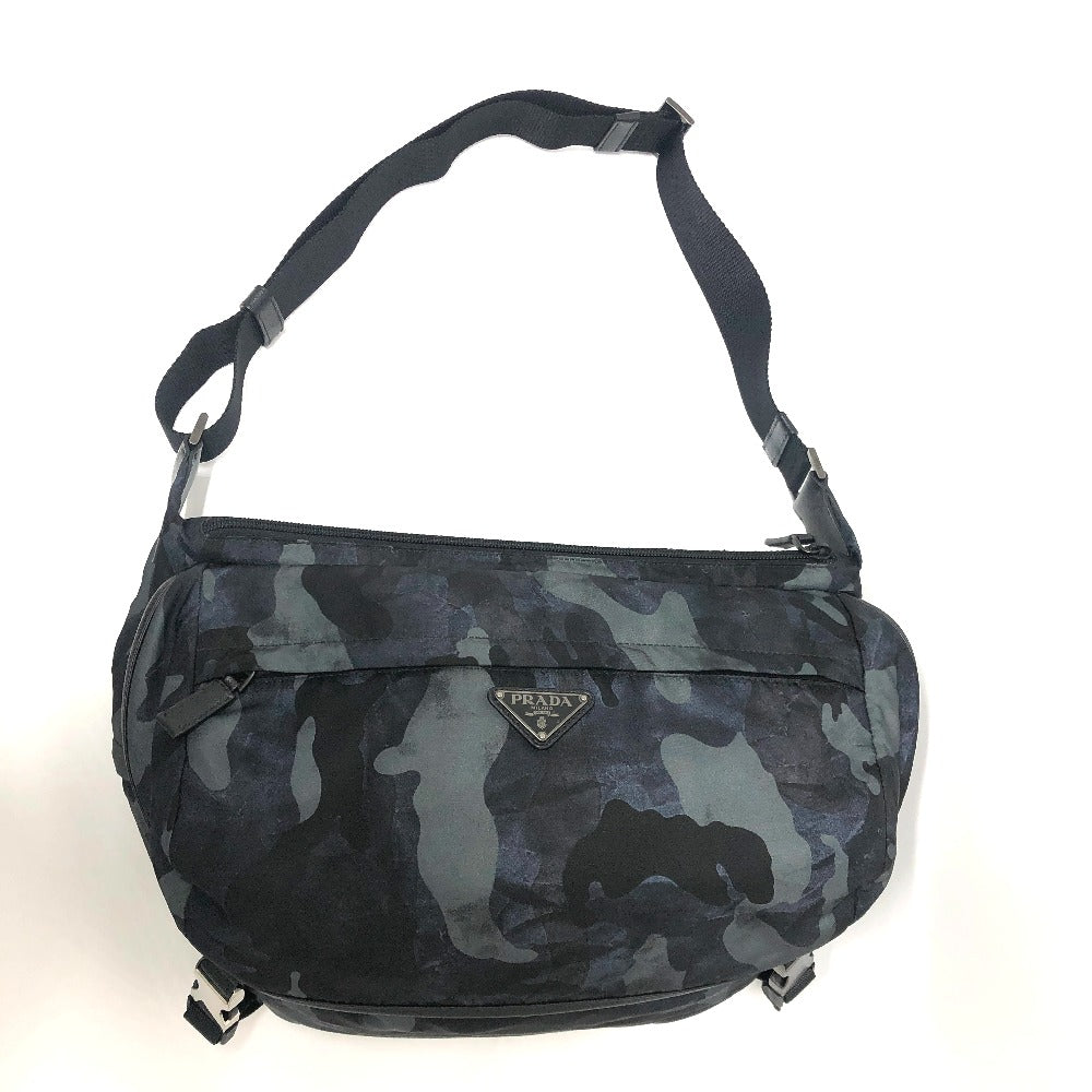 PRADA Sling bag 2VH991 Nylon blue Triangle logo camouflage