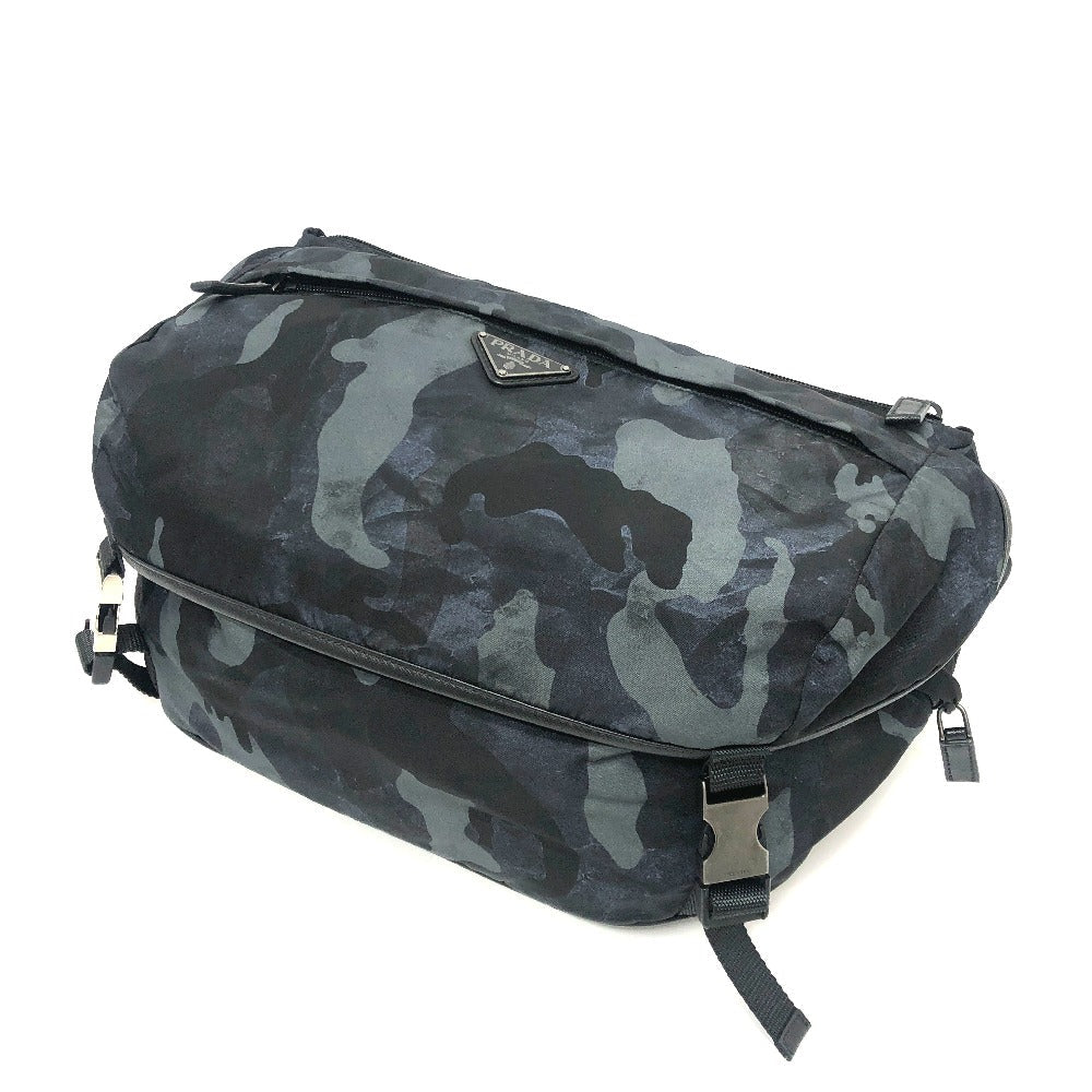PRADA Sling bag 2VH991 Nylon blue Triangle logo camouflage