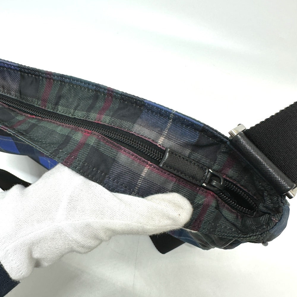 PRADA Shoulder Bag Nylon multicolor Triangle Plate Check Pattern