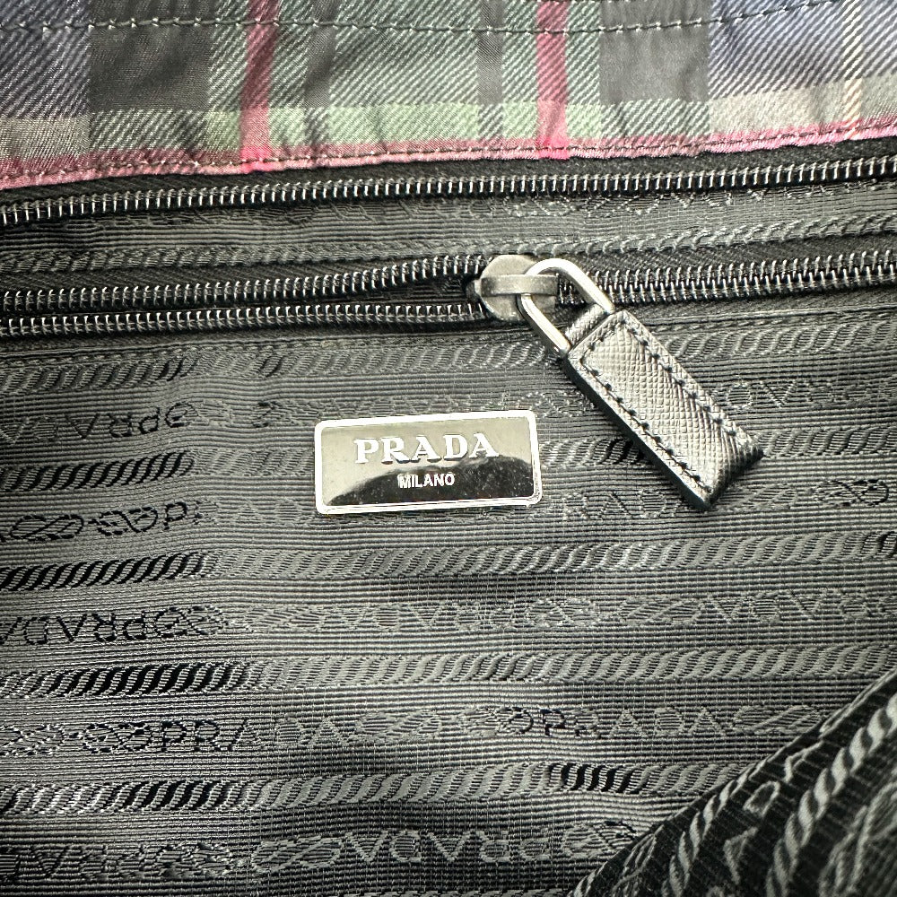 PRADA Shoulder Bag Nylon multicolor Triangle Plate Check Pattern